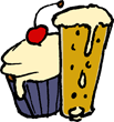 Cupcake and beer